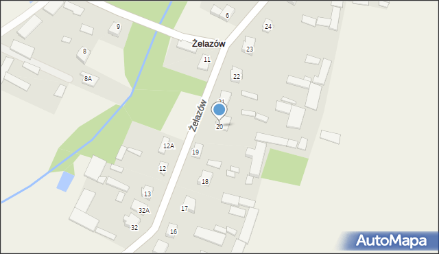 Żelazów, Żelazów, 20, mapa Żelazów