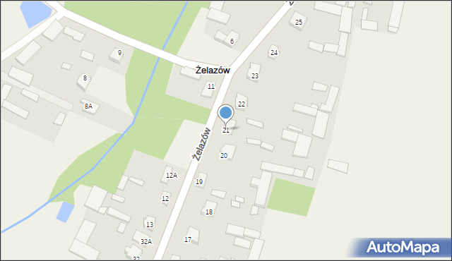Żelazów, Żelazów, 21, mapa Żelazów