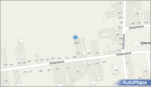 Żelazowice, Żelazowice, 204, mapa Żelazowice
