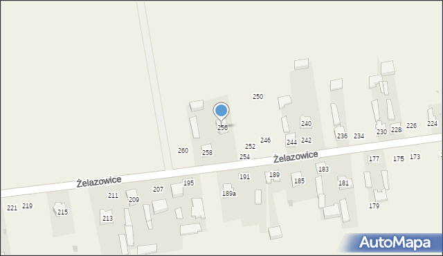 Żelazowice, Żelazowice, 256, mapa Żelazowice