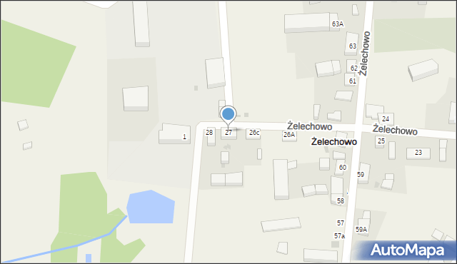 Żelechowo, Żelechowo, 27, mapa Żelechowo