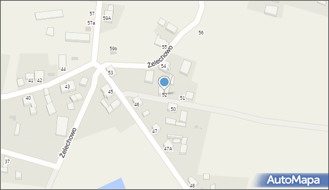 Żelechowo, Żelechowo, 52, mapa Żelechowo