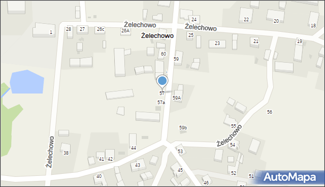 Żelechowo, Żelechowo, 57, mapa Żelechowo