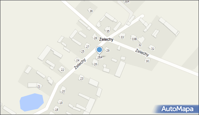 Żelechy, Żelechy, 26A, mapa Żelechy