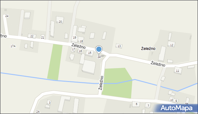 Żeleźno, Żeleźno, 14, mapa Żeleźno