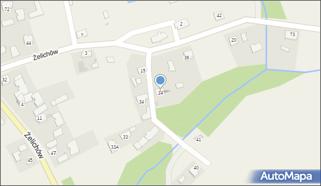 Żelichów, Żelichów, 14, mapa Żelichów