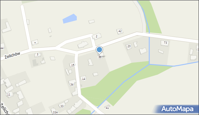 Żelichów, Żelichów, 36, mapa Żelichów
