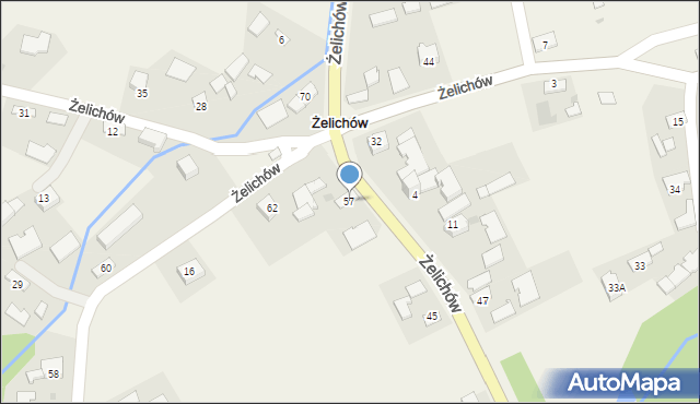 Żelichów, Żelichów, 57, mapa Żelichów