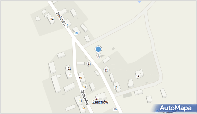 Żelichów, Żelichów, 11, mapa Żelichów