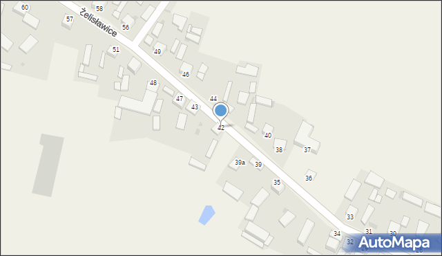 Żelisławice, Żelisławice, 42, mapa Żelisławice