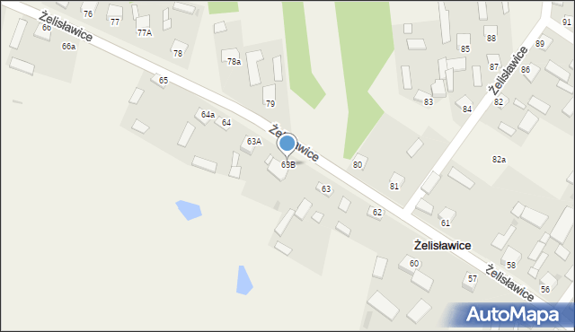 Żelisławice, Żelisławice, 63B, mapa Żelisławice
