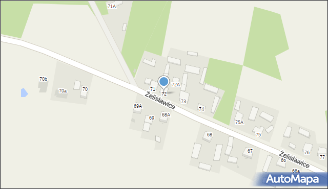 Żelisławice, Żelisławice, 72, mapa Żelisławice