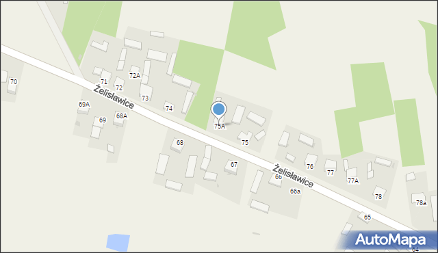 Żelisławice, Żelisławice, 75A, mapa Żelisławice