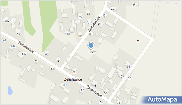 Żelisławice, Żelisławice, 82a, mapa Żelisławice