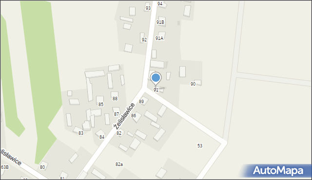 Żelisławice, Żelisławice, 91, mapa Żelisławice