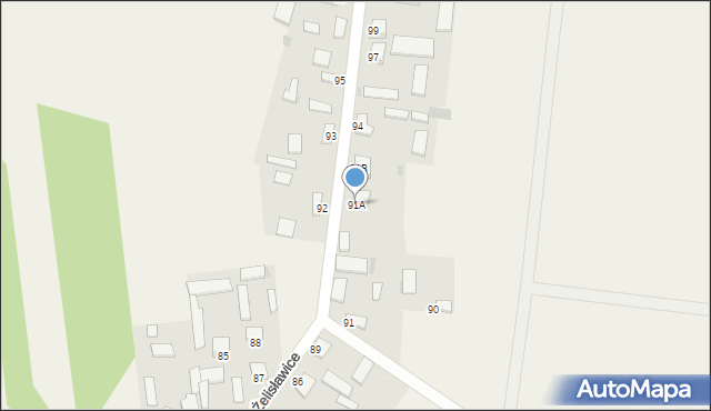 Żelisławice, Żelisławice, 91A, mapa Żelisławice