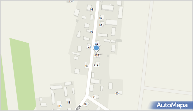 Żelisławice, Żelisławice, 91B, mapa Żelisławice