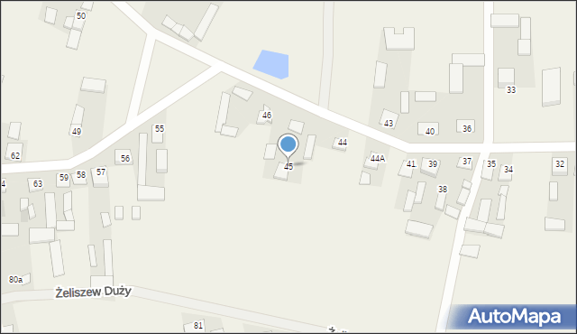 Żeliszew Duży, Żeliszew Duży, 45, mapa Żeliszew Duży