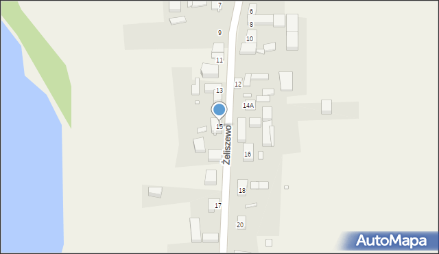 Żeliszewo, Żeliszewo, 15, mapa Żeliszewo