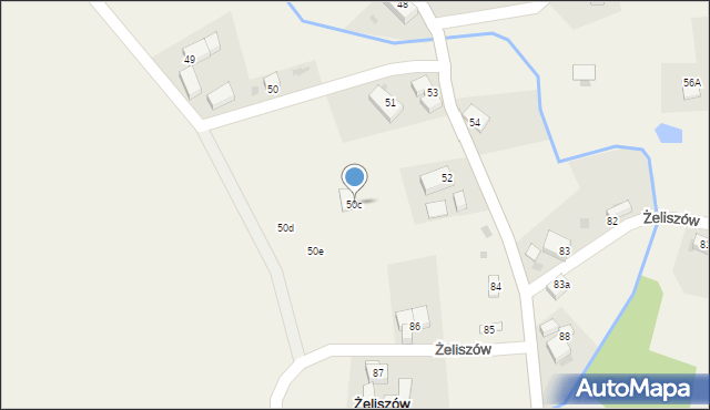 Żeliszów, Żeliszów, 50c, mapa Żeliszów