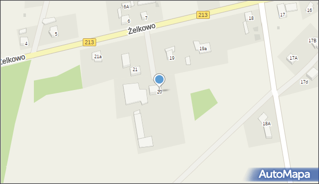 Żelkowo, Żelkowo, 20, mapa Żelkowo