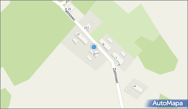 Żelmowo, Żelmowo, 13, mapa Żelmowo