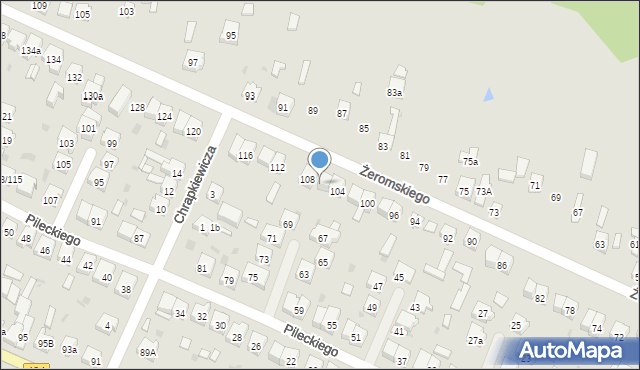 Zelów, Żeromskiego Stefana, 106, mapa Zelów