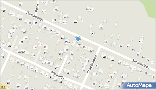 Zelów, Żeromskiego Stefana, 128, mapa Zelów