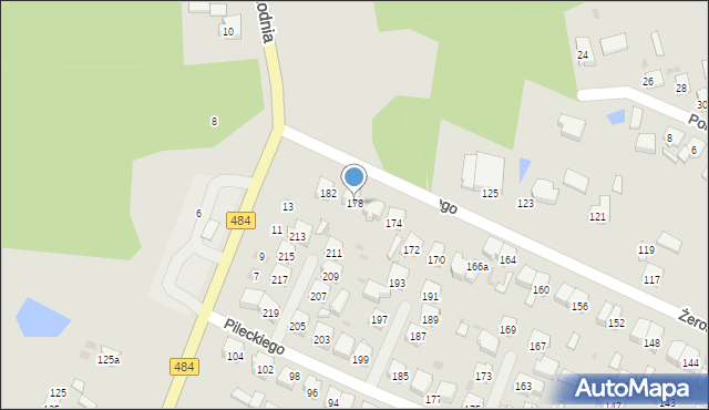 Zelów, Żeromskiego Stefana, 178, mapa Zelów