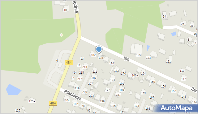 Zelów, Żeromskiego Stefana, 180, mapa Zelów