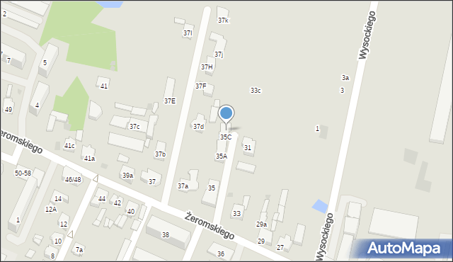 Zelów, Żeromskiego Stefana, 35d, mapa Zelów