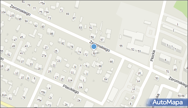 Zelów, Żeromskiego Stefana, 70, mapa Zelów