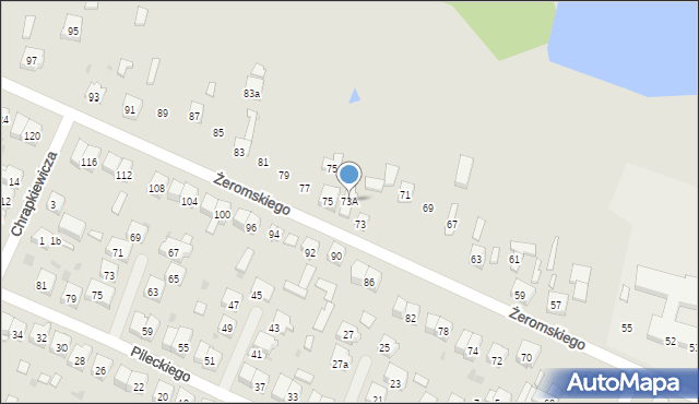 Zelów, Żeromskiego Stefana, 73A, mapa Zelów