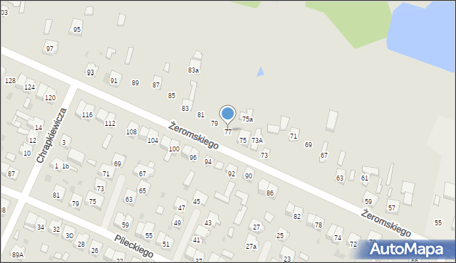 Zelów, Żeromskiego Stefana, 77, mapa Zelów