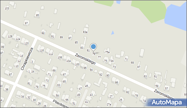 Zelów, Żeromskiego Stefana, 79, mapa Zelów