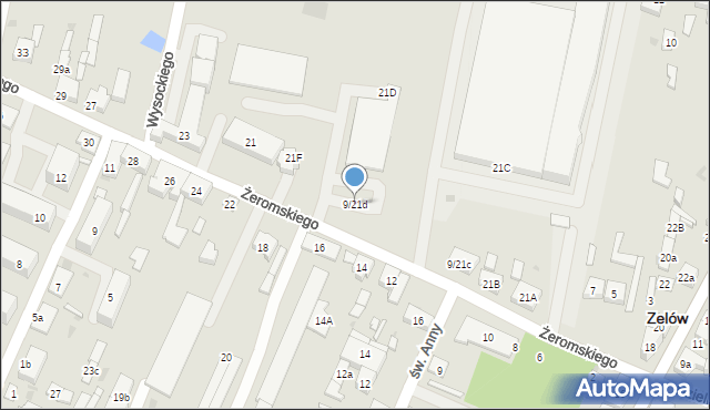 Zelów, Żeromskiego Stefana, 9/21d, mapa Zelów