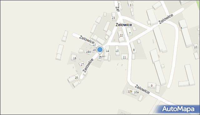 Żelowice, Żelowice, 15, mapa Żelowice