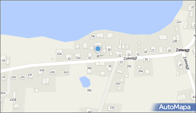 Zełwągi, Zełwągi, 40, mapa Zełwągi