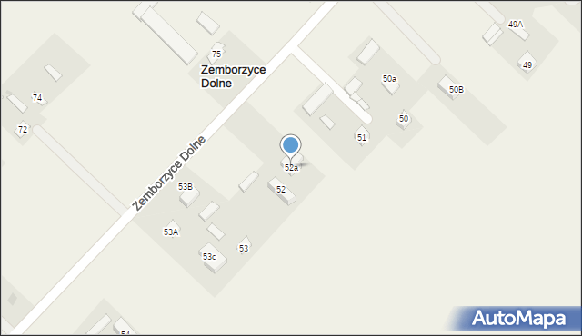 Zemborzyce Dolne, Zemborzyce Dolne, 52a, mapa Zemborzyce Dolne