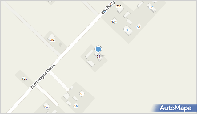 Zemborzyce Dolne, Zemborzyce Dolne, 54, mapa Zemborzyce Dolne