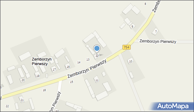 Zemborzyn Pierwszy, Zemborzyn Pierwszy, 12, mapa Zemborzyn Pierwszy