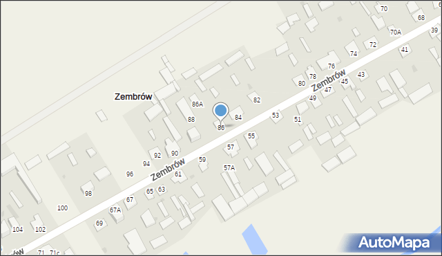 Zembrów, Zembrów, 86, mapa Zembrów