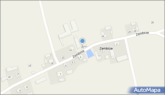 Zembrze, Zembrze, 22, mapa Zembrze