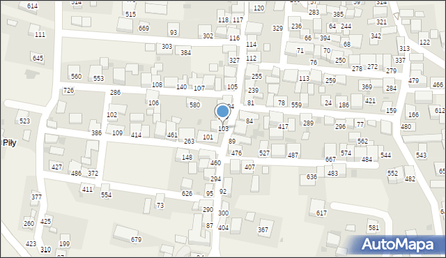 Zembrzyce, Zembrzyce, 103, mapa Zembrzyce