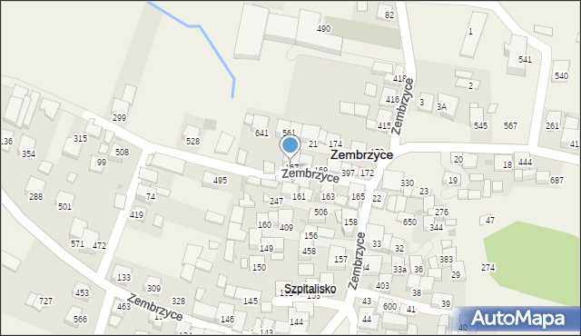 Zembrzyce, Zembrzyce, 167, mapa Zembrzyce