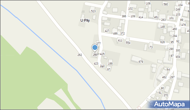 Zembrzyce, Zembrzyce, 260, mapa Zembrzyce