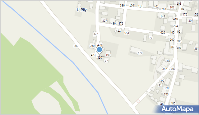 Zembrzyce, Zembrzyce, 310, mapa Zembrzyce