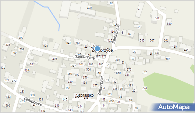 Zembrzyce, Zembrzyce, 397, mapa Zembrzyce