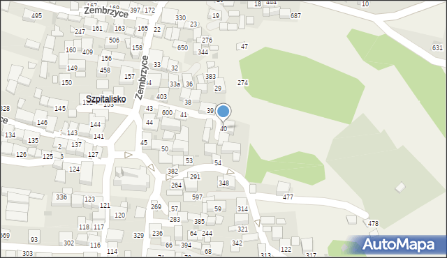 Zembrzyce, Zembrzyce, 40, mapa Zembrzyce