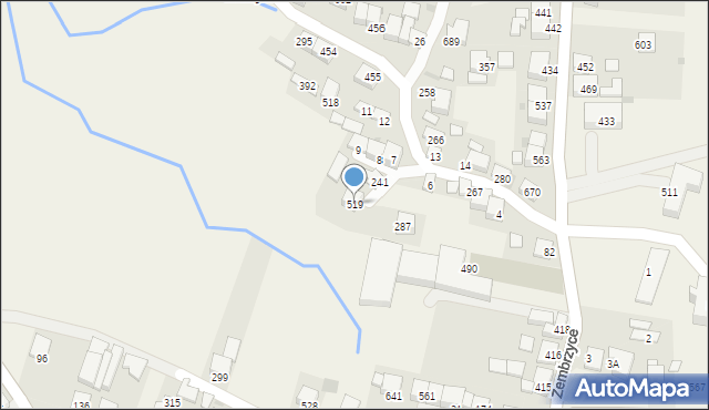 Zembrzyce, Zembrzyce, 519, mapa Zembrzyce